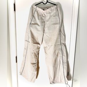 Gilly Hicks Cream Joggers with Black Piping